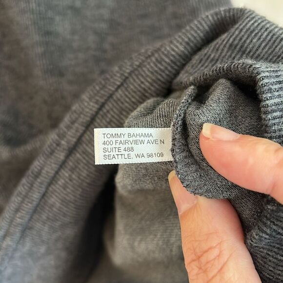 Tommy Bahama Men’s charcoal gray pullover button down sweatshirt size large EUC - Picture 8 of 11